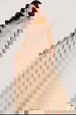 short sleeves embellished a line dress 45790