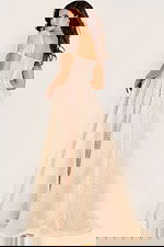 shrot sleeve a line dress with embelilshed bodice 45790