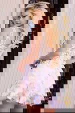 3D Floral Embroidered Short Tulle Dress 45861