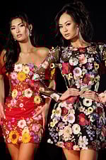 two floral short dresses