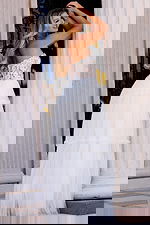 Strapless Gown With Floral Lace And Flowing Skirt