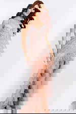 beaded v neckline bodycon prom dress 45870