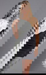 One shoulder fitted mini dress with soft draping and modern asymmetric design