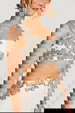 Ivory Beaded Floral Two Piece Suit 46007 - Image 5