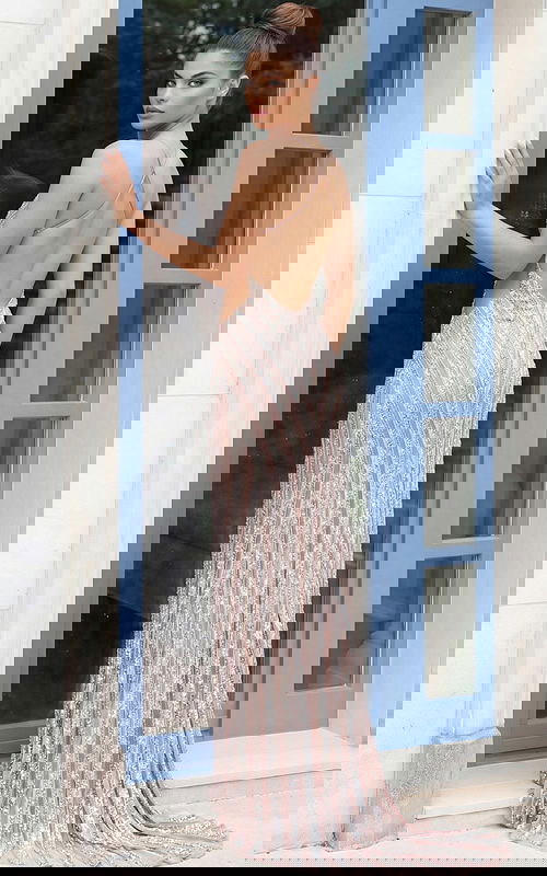 backless sexy prom dress in nude color 46047