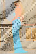 backless blue beaded dress 46086