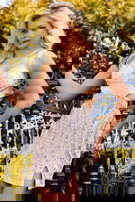 Sequin mini dress with deep V-neck and open back