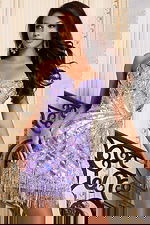 Strapless Lilac Sequin Mini Dress
