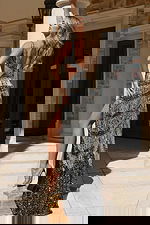 backless silver cut out dress 46095