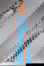 Model wearing Jovani dress 46097.