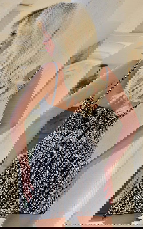 fitted black and white dress 46132