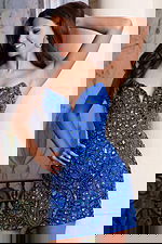 Strapless Mosaic Pattern Beaded Mini Dress