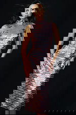 high neck fitted dress 46142