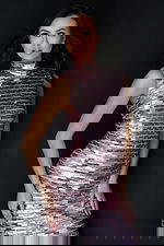 sleeveless metallic pink dress 46142