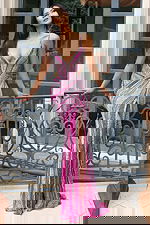 Glamorous fitted gown with sequin detailing