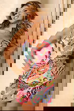 Short colorful sequin dress with spaghetti straps