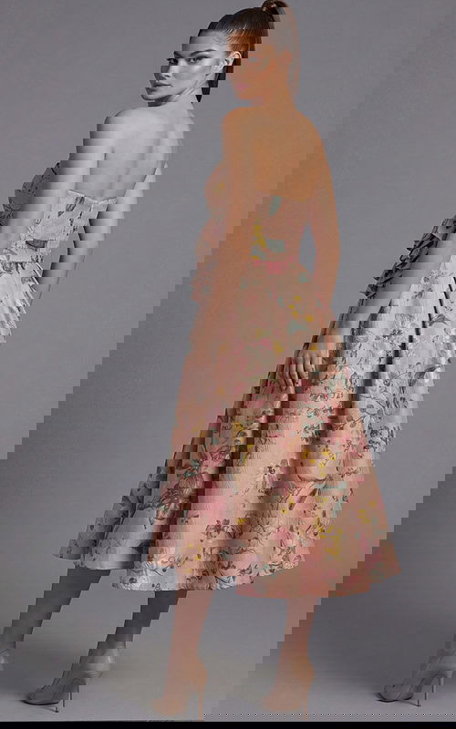 fit and flare floral short mother of the bride dress 46241