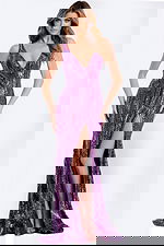 mermaid purple v neck dress 46247