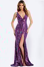 mermaid purple v neck dress 46247