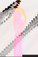 strapless fitted metallic pink dress 46258