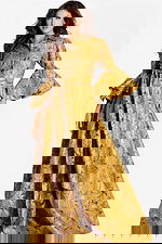 long sleeves yellow a line mob dress 46287