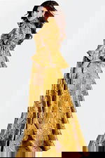 yellow long bell sleeves mob dress 46287