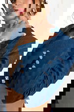 side view of denim two piece set 46303