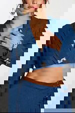 front view of v neckline two piece set 46303