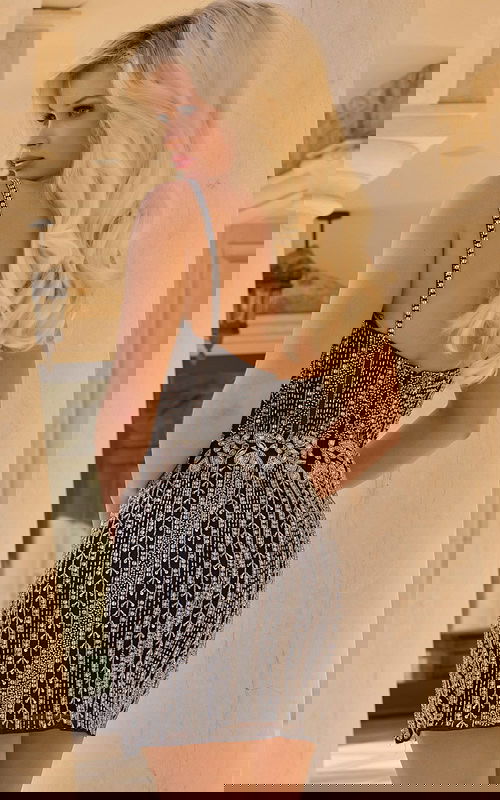 Embellished Short Dress Featuring Slit Hemline