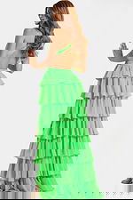 High Slit Tiered Formal Gown