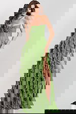 Elegant Green Ruffled Gown