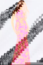 halter neckline pink and gold dress 43003