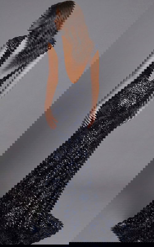 backless mermaid navy dress 46475