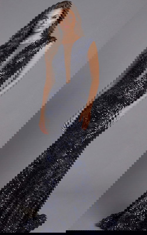 embellished mermaid sleeveless dress 46475