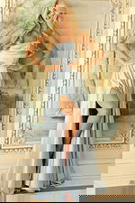 blue high slit dress 46483