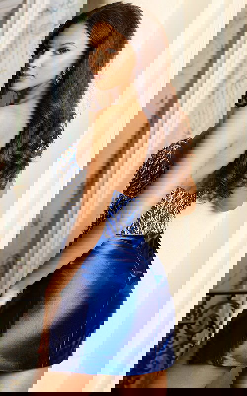 sweetheart neckline beaded short dress 46497