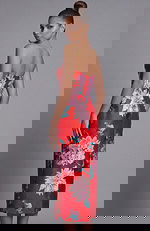 strapless floral fitted dress 46564