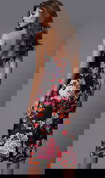 back of strapless floral midi dress 46565