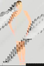 Two Tone Mini Dress with Halter Neckline 46593 | Jovani