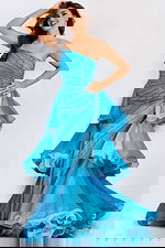 Strapless Ruffled Mermaid Gown 46614