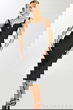 sleeveless black fitted dress 46641