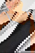 corset bodice fitted black dress 46641