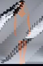 Zip Front Fitted Midi Dress Front View