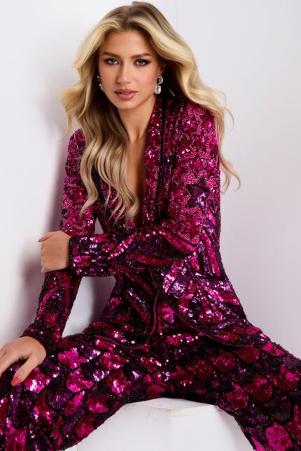 Model wearing Jovani dress 46645.