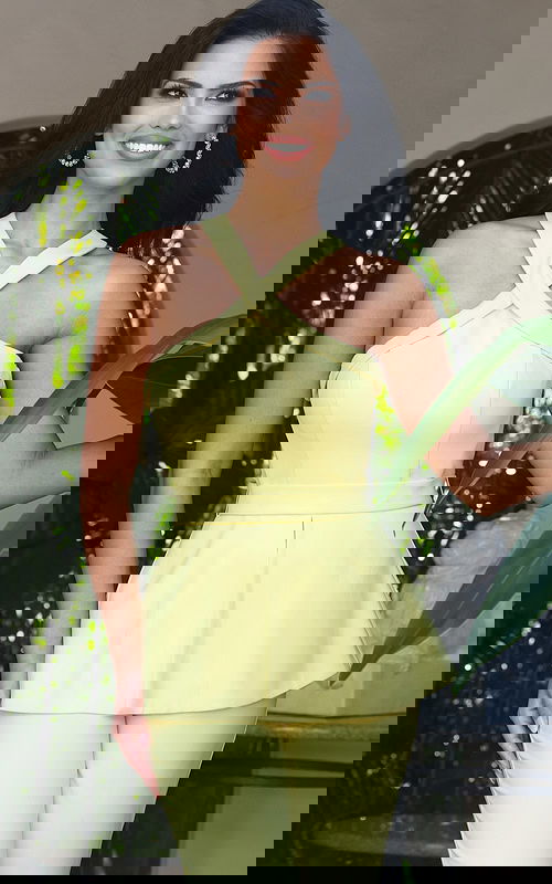 halter neckline yellow contemporary two piece set 46671