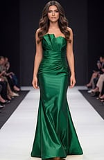 green fitted strapless prom dress 46673