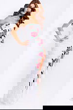 Sparkling strapless floral prom gown with fitted shape