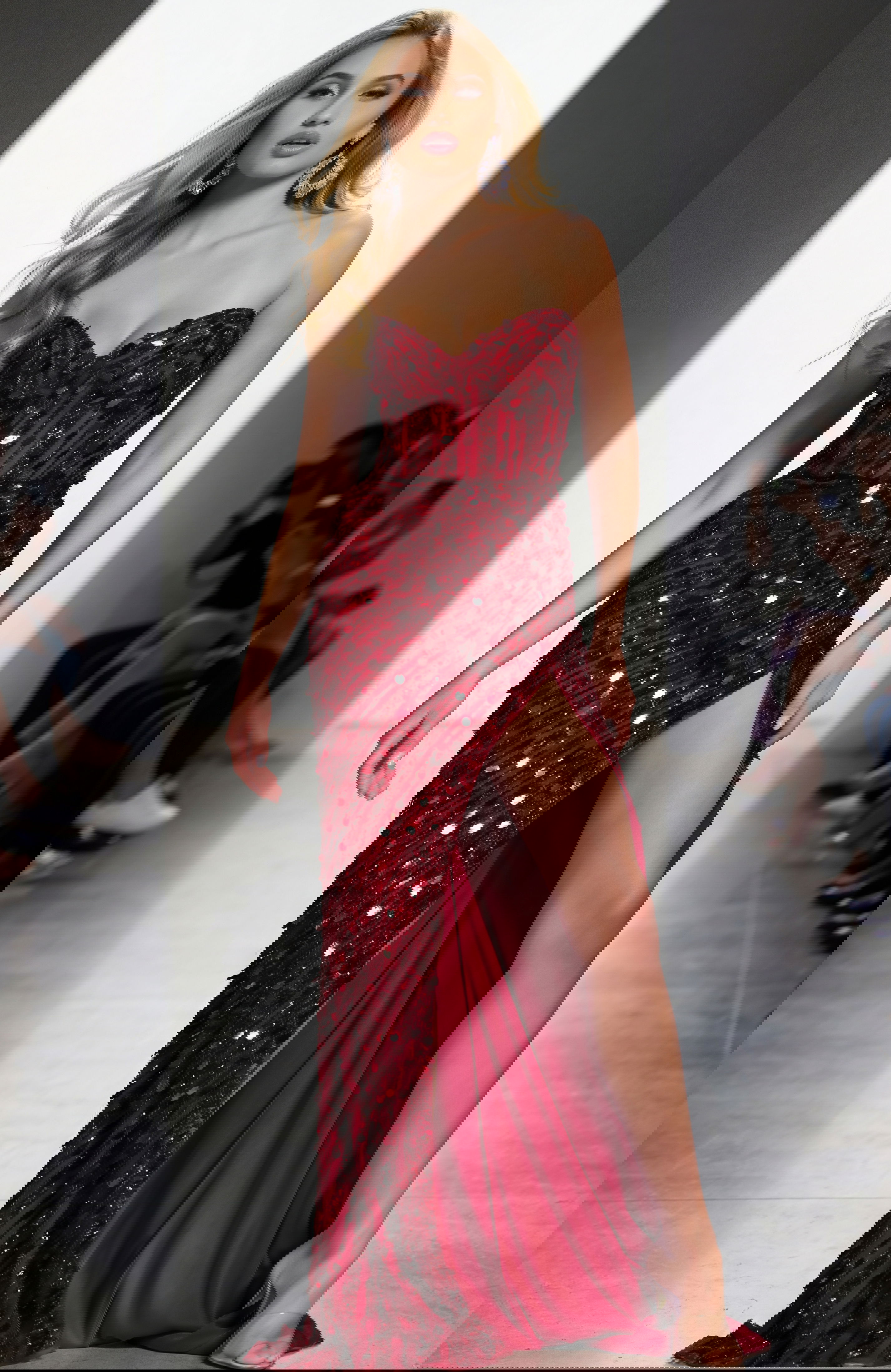 46714RED sweetheart neckline strapless beaded dress 46714