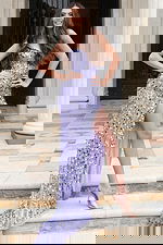 Shimmering evening dress with structured bodice