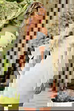 fitted white dress with bow details on the shoulder 46733